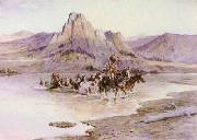 Charles M Russell Return of the Horse Thieves painting